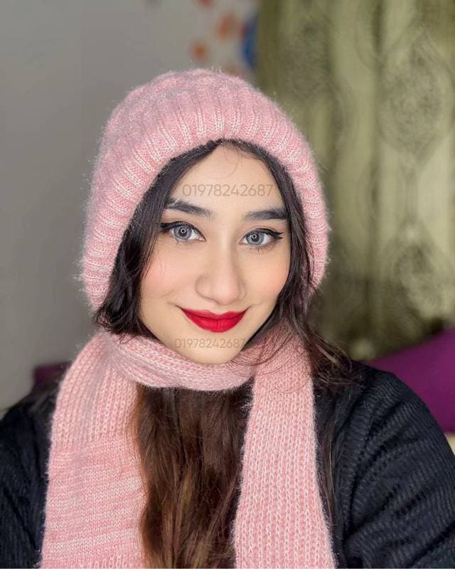 Windproof Cap with Scarf (pink)