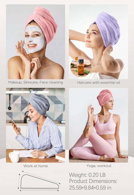 Microfiber Hair Towel (BLUE) thumbnail 3