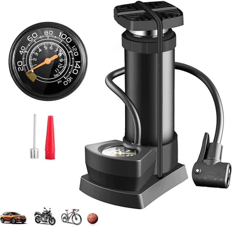 Foot pump with manometer