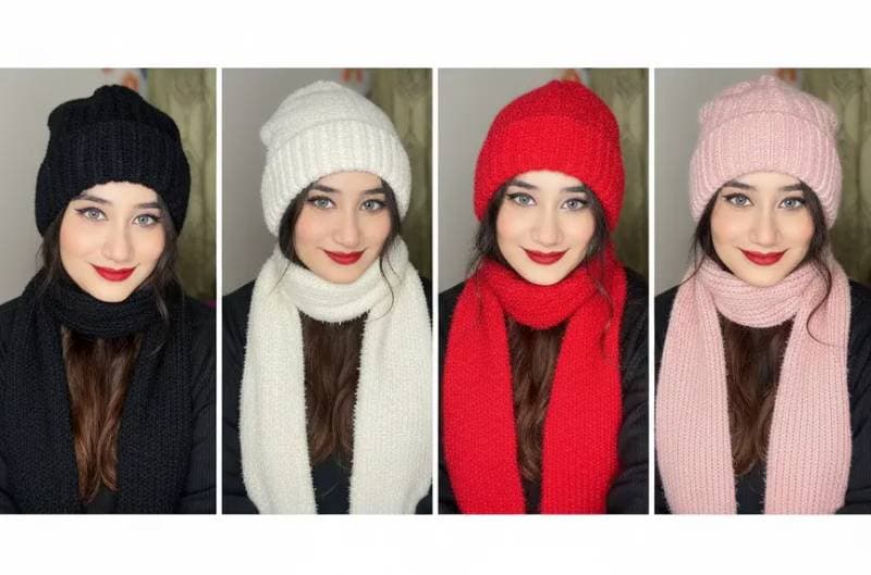 Windproof Cap with Scarf (off white) thumbnail 4