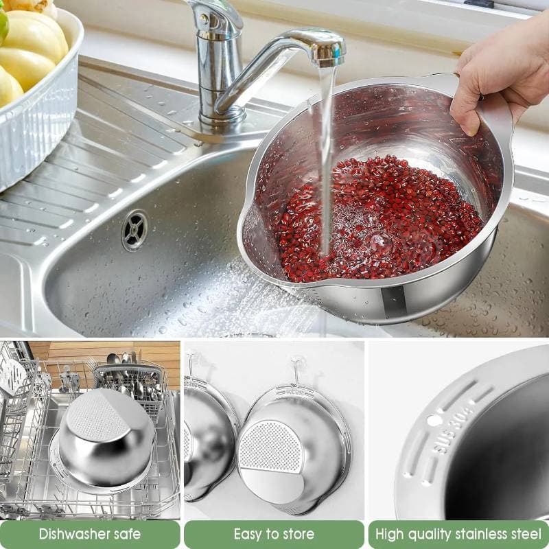 ২ পিস -Rice Washer Strainer Bowl thumbnail 3