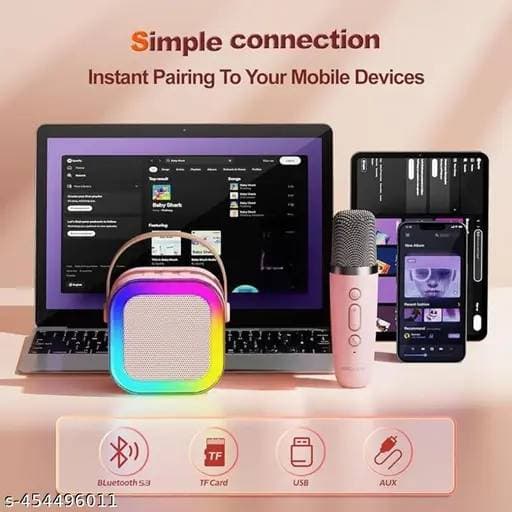 RGB Karaoke Bluetooth Speaker(এক পিস মাইক) thumbnail 3