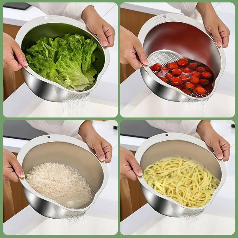 ৩ পিস ফ্রি ডেলিভারি-Rice Washer Strainer Bowl thumbnail 2