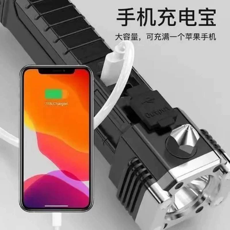 5/1 RECHARGEABLE TORCH LIGHT WITH POWER BANK thumbnail 2